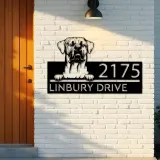 Custom Metal Tosa inu dog Puppy Metal Address Sign House number Hanging Address Plaque Yard Sign Outdoor decor