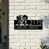 Custom Metal Australian Shepherd dog US glasses Metal Address Sign House number Hanging Address Plaque Yard Sign Outdoor decor