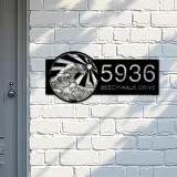 Custom Metal Japan Water Ocean Wave scene Metal Address Sign, House number, Outdoor Number Signage, Yard Sign Address Plate
