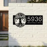 Custom Metal tree of life Metal Address Sign, House number, Outdoor Number Signage, Yard Sign Address Plate