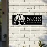 Custom Metal Guitar Guitarist Guitar Player Metal Address Sign, House number, Outdoor Number Signage, Yard Sign Address Plate