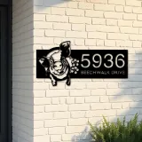 Custom Metal Pig Farm house animal ranch Metal Address Sign House number Hanging Address Plaque Yard Sign Outdoor decor