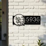 Custom Metal Couple birds Metal Address Sign, House number, Outdoor Number Signage, Yard Sign Address Plate