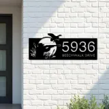 Custom Metal Duck hunting Metal Address Sign, House number, Outdoor Number Signage, Yard Sign Address Plate