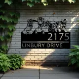 Custom Metal Goat pig chicken rabbit farm animals ranch Metal Address Sign, House number, Outdoor Number Signage, Yard Sign Address Plate