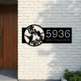 Custom Metal Hummingbird couple Metal Address Sign, House number, Outdoor Number Signage, Yard Sign Address Plate
