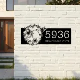 Custom Metal Hummingbird Flowers Metal Address Sign, House number, Outdoor Number Signage, Yard Sign Address Plate
