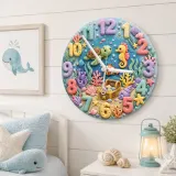 Pastel Under The Sea Kids Room Wall Clock