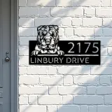 Custom Metal Shar Pei Dog Cute puppy Metal Address Sign House number Hanging Address Plaque Yard Sign Outdoor decor