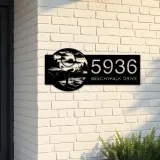 Custom Metal Golf club Golfer Metal Address Sign Custom House Number Hanging Address Plaque Yard Sign Outdoor Sign