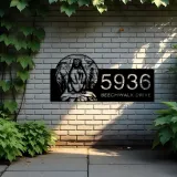 Custom Metal Badger Wild animal wildlife Metal Address Sign, House number, Outdoor Number Signage, Yard Sign Address Plate