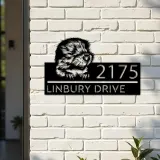 Custom Metal Peeking Baby Beaver Wild animal wildlife Metal Address Sign, House number, Outdoor Number Signage, Yard Sign Address Plate