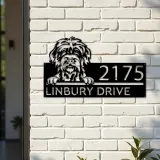 Custom Metal Wirehaired pointing griffon dog Metal Address Sign House number Hanging Address Plaque Yard Sign Outdoor decor
