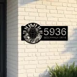 Custom Metal Sea Turtle Metal Address Sign, House number, Outdoor Number Signage, Yard Sign Address Plate