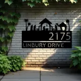 Custom Metal Nativity scene Birth of Jesus Christ Metal Address Sign House number Hanging Address Plaque Yard Sign Outdoor