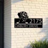 Custom Metal Wirehaired Vizsla dog Puppy Metal Address Sign House number Hanging Address Plaque Yard Sign Outdoor decor