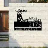 Custom Metal Couple lovers custom name Metal Address Sign, House number, Outdoor Number Signage, Yard Sign Address Plate