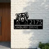 Custom Metal Peeking Red Panda Wild animal wildlife Metal Address Sign, House number, Outdoor Number Signage, Yard Sign Address Plate