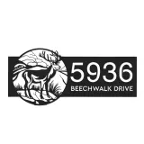 Custom Metal Deer Male Wild animal wildlife Metal Address Sign, House number, Outdoor Number Signage, Yard Sign Address Plate