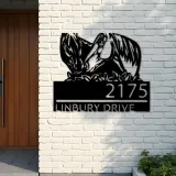 Custom Metal Horse couple farm house ranch Metal Address Sign, House number, Outdoor Number Signage, Yard Sign Address Plate