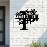 Custom Metal Floral Monogram Split Letter F Metal Address Sign House number Hanging Address Plaque Yard Sign Outdoor decor