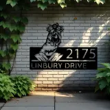 Custom Metal Floral Chicken farm animal farmhouse ranch Metal Address Sign, House number, Outdoor Number Signage, Yard Sign Address Plate