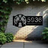 Custom Metal Electric guitar Guitarist Metal Address Sign Custom House number Hanging Address Plaque Yard Sign Outdoor