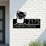 Custom Metal Peeking Ferret Wild animal wildlife Metal Address Sign, House number, Outdoor Number Signage, Yard Sign Address Plate
