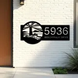 Custom Metal Lighthouse Metal Address Sign, House number, Outdoor Number Signage, Yard Sign Address Plate002
