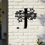 Custom Metal Floral Monogram Split Letter J Metal Address Sign House number Hanging Address Plaque Yard Sign Outdoor decor