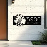Custom Metal Budgerigar bird Metal Address Sign Custom Hanging Address Plaque House number Yard Sign Outdoor Sign
