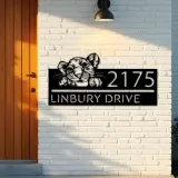 Custom Metal Peeking Lion Cub Wild animal wildlife Metal Address Sign, House number, Outdoor Number Signage, Yard Sign Address Plate