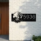 Custom Metal Haunted scene halloween pumpkin Metal Address Sign Custom House number Hanging Address Plaque Yard Outdoor Sign