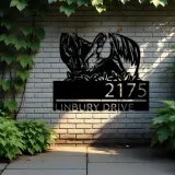Custom Metal Horse couple farm house ranch Metal Address Sign, House number, Outdoor Number Signage, Yard Sign Address Plate