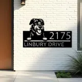 Custom Metal Irish wolfhound dog Puppy Metal Address Sign House number Hanging Address Plaque Yard Sign Outdoor decor
