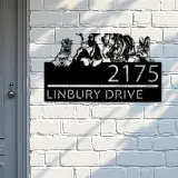 Custom Metal Chicken Cow horse rabbit farmhouse farm animals Metal Address Sign, House number, Outdoor Number Signage, Yard Sign Address Plate