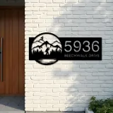 Custom Metal Bigfoot Sasquatch wild life forest Metal Address Sign, House number, Outdoor Number Signage, Yard Sign Address Plate