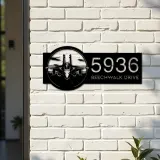 Custom Metal Jet fighter airplane US Airforce Metal Address Sign Custom House number Hanging Address Plaque Yard Sign Outdoor