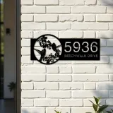 Custom Metal Hummingbird couple Metal Address Sign, House number, Outdoor Number Signage, Yard Sign Address Plate