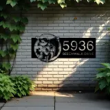 Custom Metal Bass fishing rod bait hook Metal Address Sign, House number, Outdoor Number Signage, Yard Sign Address Plate