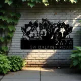 Custom Metal Pigs farmhouse farm animal ranch Metal Address Sign, House number, Outdoor Number Signage, Yard Sign Address Plate
