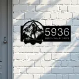 Custom Metal Mountain hiking Hiker camper Metal Address Sign, House number, Outdoor Number Signage, Yard Sign Address Plate