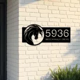 Custom Metal Horse head Metal Address Sign, House number, Outdoor Number Signage, Yard Sign Address Plate