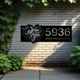 Custom Metal Floral Love heart butterfly Metal Address Sign, House number, Outdoor Number Signage, Yard Sign Address Plate