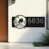 Custom Metal Birds couple Metal Address Sign, House number, Outdoor Number Signage, Yard Sign Address Plate