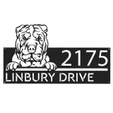 Custom Metal Shar Pei Dog Cute puppy Metal Address Sign House number Hanging Address Plaque Yard Sign Outdoor decor