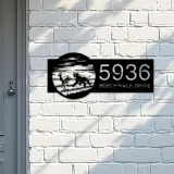 Custom Metal Hunting Panther Wild animal wildlife Metal Address Sign, House number, Outdoor Number Signage, Yard Sign Address Plate