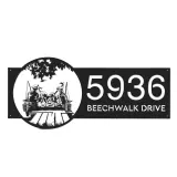 Custom Metal Mom Dad and daughters go fishing Metal Address Sign Custom House number Hanging Address Plaque Yard Sign Outdoor