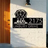 Custom Metal Great Dane dog Cute puppy Metal Address Sign House number Hanging Address Plaque Yard Sign Outdoor decor