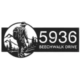 Custom Metal Hiking Camping mountain climbing Metal Address Sign, House number, Outdoor Number Signage, Yard Sign Address Plate